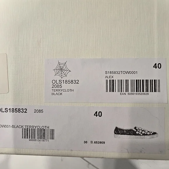 CHARLOTTE OLYMPIA Alex Pearl Embellished Sneakers In Black Size 40 - Picture 12 of 16